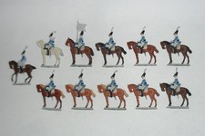 Zinnfiguren, Flachfiguren, Preußen 1806, Dragoner im Halt, Grundiert!