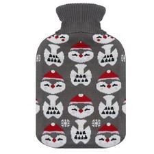 A2Z Wärmflasche Weihnachten Neuheit Santa Pinguin Xmas 2L Fleece Wärmetherapie
