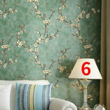 Vintage Blumenmuster 3D Geprägte Tapete Rolle Selbstklebend Wandaufkleber Grün