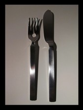 ALESSI : Dry Fish Fork ~ Gabel 4180/17 + Knife ~ Messer 4180/18 ~ A. Castiglioni