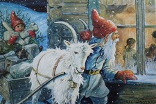 Tischset Wichtel Ziege