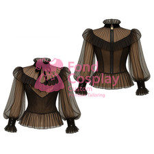 Sissy zofe Organza Bluse Uniform Kostüm Maßgeschneiderte G4118