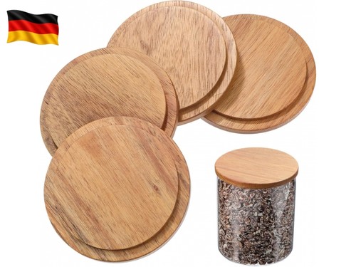 Holz becherdeckel 4stück - holz, becherdeckel,