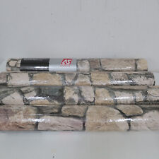 4 Rollen AS Creation Papier Präge Tapete Stein-Dekor  creme-beige naturfarben