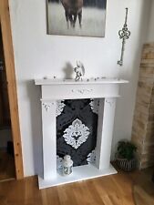 Dekokamin weiß "Black & White, Kaminumrandung, Kamin, Photoprob, handarbeit 