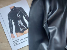 Latex Herren Body Zip Langarm Black Catsuit Overall Anzug Rubber Maske