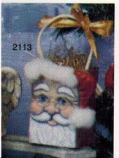 S-2113-IG- Santa-Tüte - mit Innenglasur - Schrühware - Keramik-Rohling - 10 cm