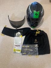 Scorpion EXO-1400 Air Carbon Helm Grün/Carbon – Größe L, Top-Zustand + Zubehör