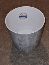 Blumentopf Scheurich Übertopf rund Grau-Weiß Keramik | Höhe 11,5 cm neuwertig