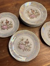 8 Antike Kuchenteller CHODZIEZ POLAND Porzellan Teller