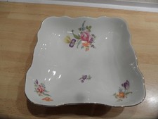 Alte Schale Porzellanschale Obstschale Blumendekor Stempel Krone ca. 21x21x6 cm