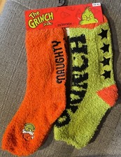 2er - Pack The Grinch Kuschelsocken Flauschsocken  Gr. 39 - 42 - mit ABS-Druck
