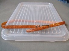 Schlangenleder-Gürtel    Größe 75   gestempelt   ECHT SCHLANGE  braun