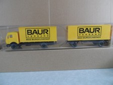 Mercedes Koffer Lastzug LKW Anhänger "BAUR Versand" OVP 27459/1 Wiking 1:87 #138