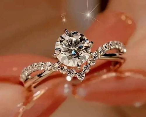Karat gelbgold diamant ring - gelbgold,