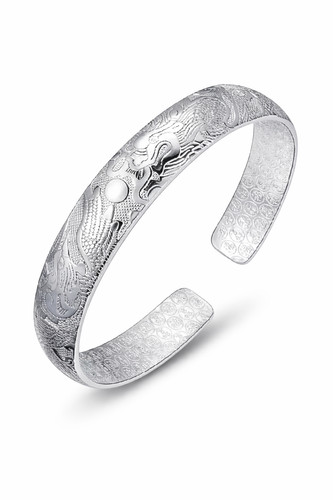 Herren armreif silber drachen - armreif,