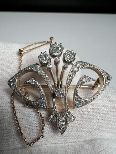 Antike jugendstil brosche 14k - jugendstil,