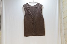 Damenweste, handgestrickt in eigenem Design, dunkelbraun,  Gr. 38/40