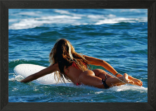 Surfer girl paddling - girl,
