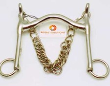 Feste Wange Weymouth Bordstein Pferdegebiss mit Kette Edelstahl für Pferd & Pony