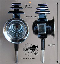 Pferdekutschenlampen Stil N21 N22 große Pferdegröße Messing oder weißer Metallrand 