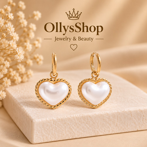 Pearl heart ohrringe - heart,