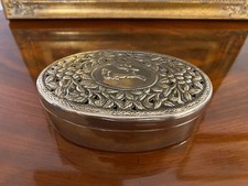 Versilberte Deckeldose Jugendstil Schmuck Schatulle Dose Fabelwesen Minotauros 