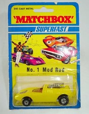 Matchbox Superfast Nr. 1B Mod Rod gelb "Spotted Cat" Aufkleber in Blisterpack