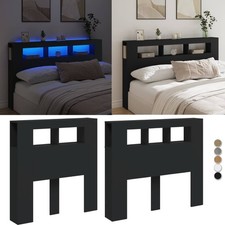 LED Kopfteil Bettkopfteil Betthaupt Wandkopfteil mit Ablagen Aufbewahrungsregal