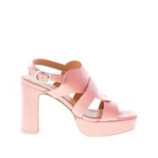 AUDLEY damen schuhe shoes rosa leder sandal mit große front band und plateau