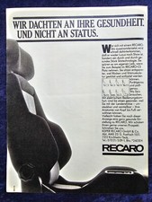Recaro Autositz CS,  originale Werbung aus 1986