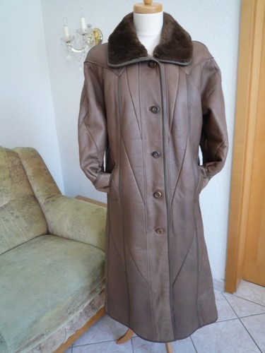 Vintage lammfell ledermantel - vintage,