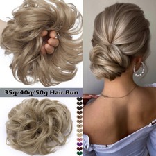 wie Echthaar Gewellt Messy Dutt Haarverlängerung Haargummi Wrap on Bun Haarteil