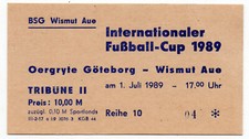 Ticket EG Wismut Aue - Oergryte Göteborg 01.07.1989