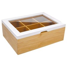 6-fächer Holz Teebox Teekiste Tee Teebeutelbox Tee Aufbewahrungsbox Holzbox