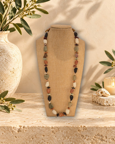 Naturstein kette damen cm - damen,