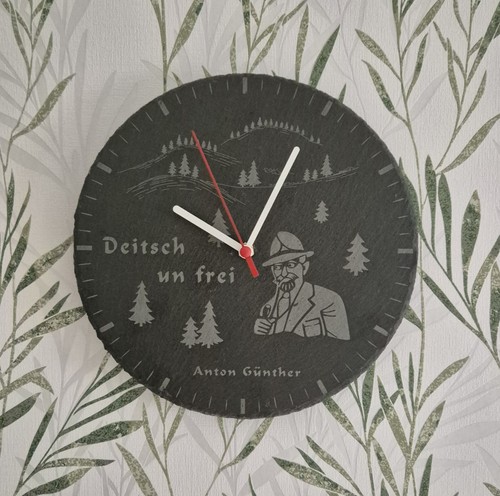 Wanduhr aus schiefer anton - -,