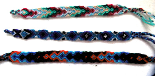 3er set armband stoffarmband - 3er,