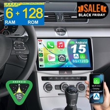 6+128GB Autoradio Android 15 Apple Carplay GPS Navi WIFI Für VW Passat B6 B7 CC