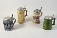 Q40T07- 4 Keramik Steinzeug Bierkrüge teils reliefiert ua Marzi & Remi