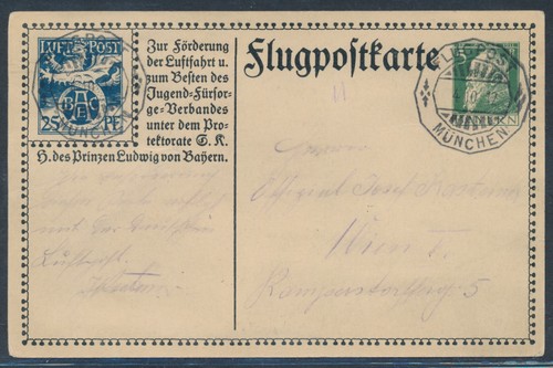 Bayern baec flugpostkarte gute - bayern,
