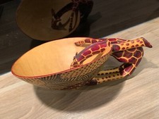 Holzschale m. Giraffe als