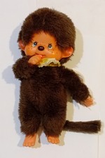 Sekiguchi Monchhichi mit gelbem Lätzchen 1974, 20 Cm, Original, Vintage