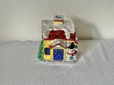 Teelichthalter Kerzenständer Weihnachtshaus Bunt Schneemann