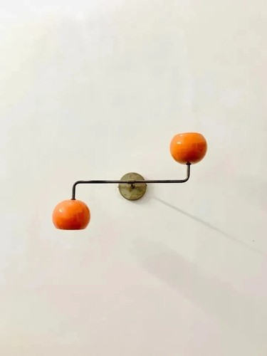 Orange wandleuchte 50er jahre - orange,
