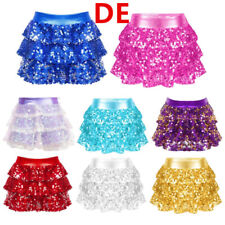 DE Mädchen Glitzer Tütü Rock Kurz Tanz Ballett Hüfttuch Tanzkostüm für Latin 