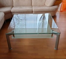 Couchtisch Glas Metall, 100x100x42cm