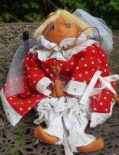 Schutzengel Künstler Schlenker Puppe 27 cm aus Ton + Stoff - Handarbeit - Unikat