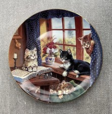 Sammelteller Katzen, Kahla, 6531G, Auf der Fensterbank