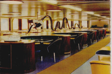 Postkarte  Schiff - DDR Fährschiff " Sassnitz " , MITROPA Rauchersalon  ca. 1962